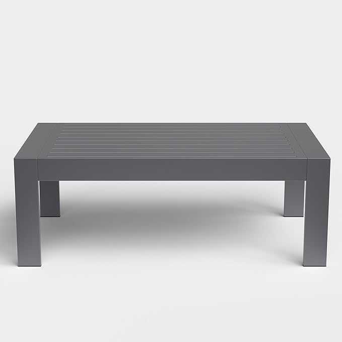 Outdoor Rectangle Patio Aluminum Coffee Tables by Aeeiua
