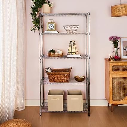 Amazon Basics 5-Shelf Adjustable Heavy Duty Steel Wire Rack, Space Saving - Image 7