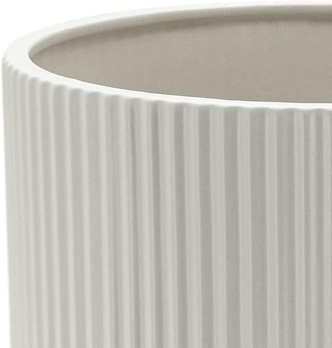 Amazon Basics Assorted Sizes Fluted Ceramic Round Indoor Outdoor Planters - Image 3