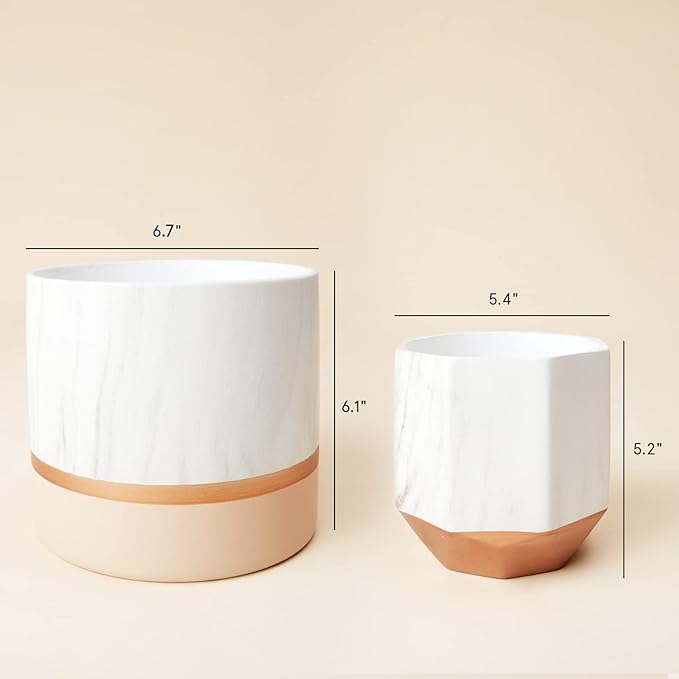 LA JOLIE MUSE White Ceramic Flower Pots - Image 6