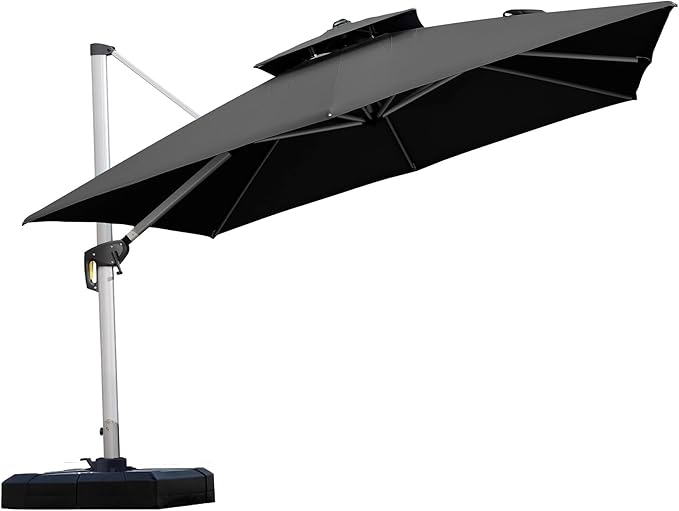 PURPLE LEAF 10ft Patio Umbrella Outdoor Square Umbrella Large Cantilever by PURPLELEAF