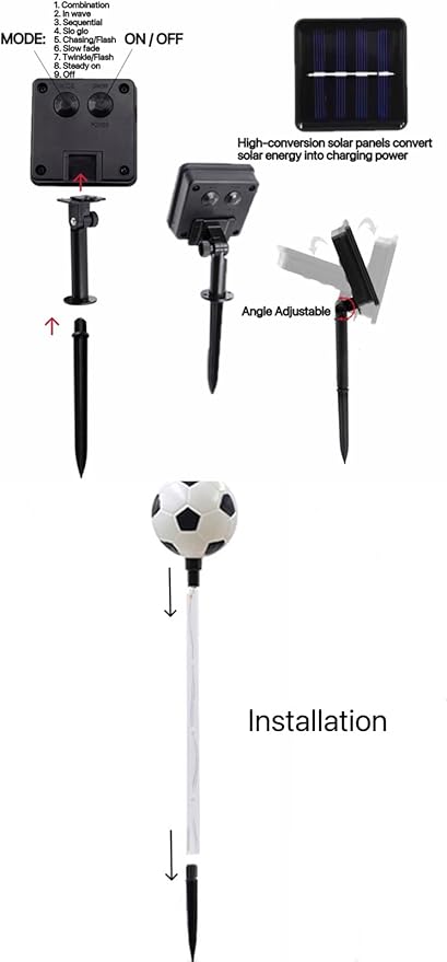 Solar Lights Outdoor, Soccer Theme LED Stake Light - Image 5