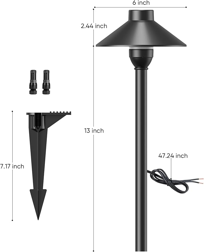 PARTPHONER Low Voltage Landscape Lighting 6-Pack, Aluminum 12V Pathway Lights - Image 7
