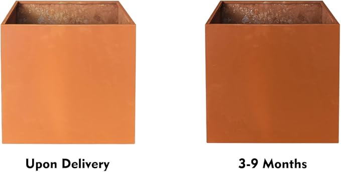 Corten Steel Planter Box Metal Square Planters 26 Inch Steel Large Outdoor - Image 4