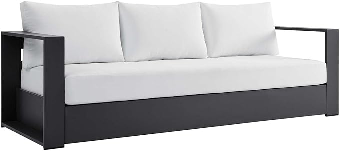 Modway Tahoe Aluminum Outdoor Patio Sofa in Gray White by Modway