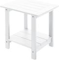 Double Adirondack Outdoor Side Table Weather Resistant, Patio Rectangular End by Meluvici