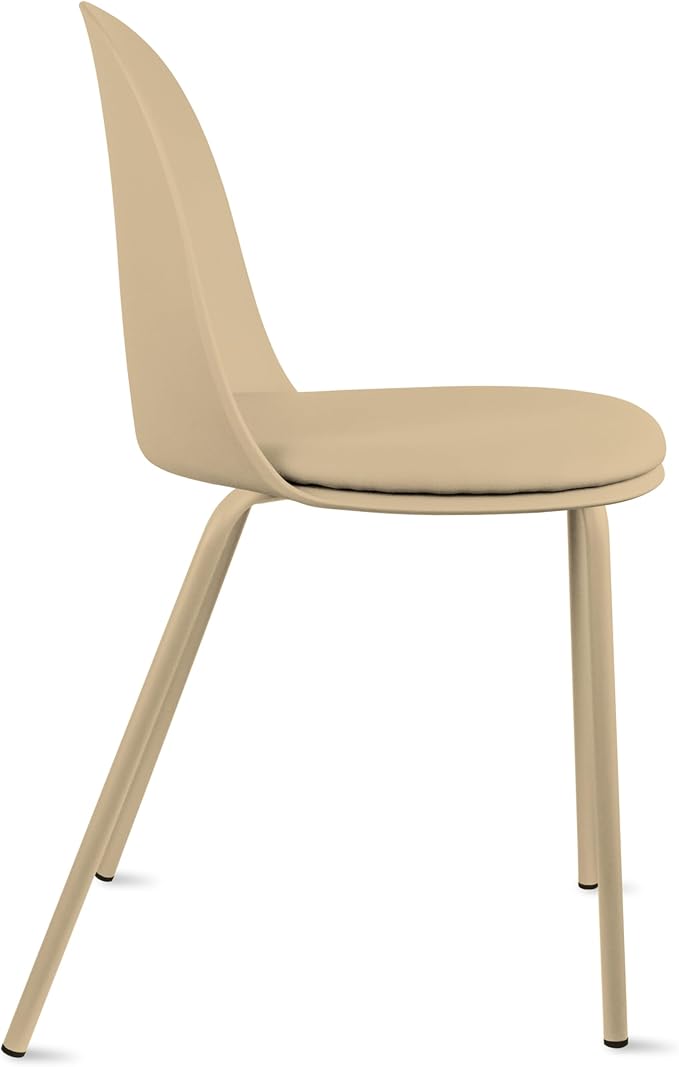 2xhome Parent Modern Stackable Armless Dining Chair | Plastic Shell Seat - Image 6