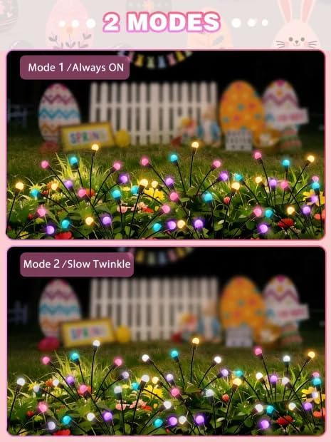 Albelt Easter Day Decorations Outdoor, 6 Pack Solar Firefly Lights Outdoor - Image 4