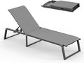 Aluminum Chaise Lounge Chair Outdoor, Foldable & No Assembly Pool Lounge Chairs by Oasbira