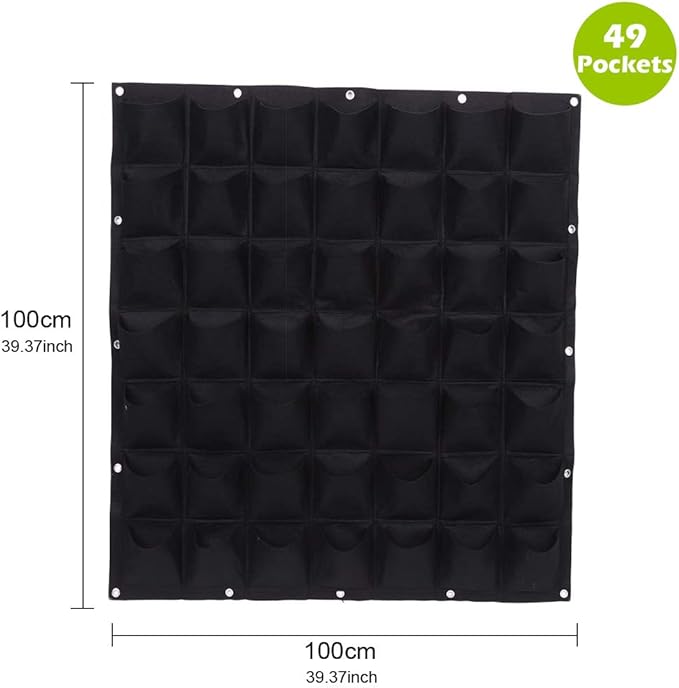 Hanging Planting Grow Bags, 49 Pockets Hanging Vertical Wall Planter Wall - Image 2