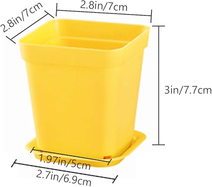 Haawooky 24 Pack Colorful Flower Pots Square Plastic Plant Pots Succulent - Image 2
