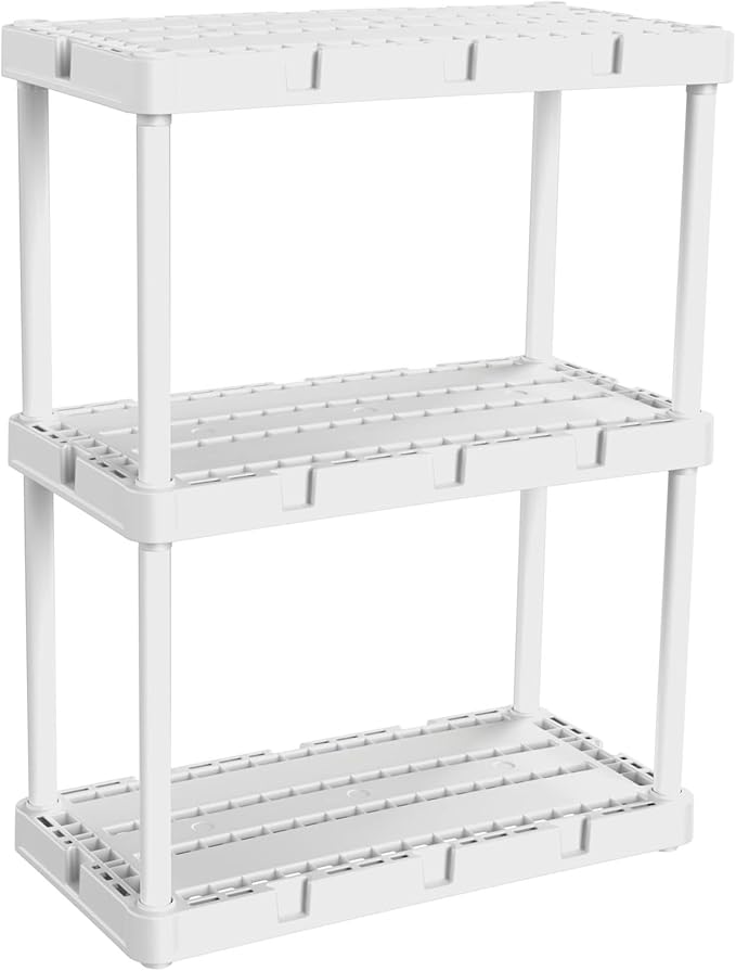 Gracious Living 2 Pack Light Duty Storage Shelves, Knect-A-Shelf 3-Shelf - Image 5