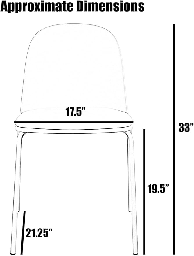 2xhome Parent Modern Stackable Armless Dining Chair | Plastic Shell Seat - Image 3