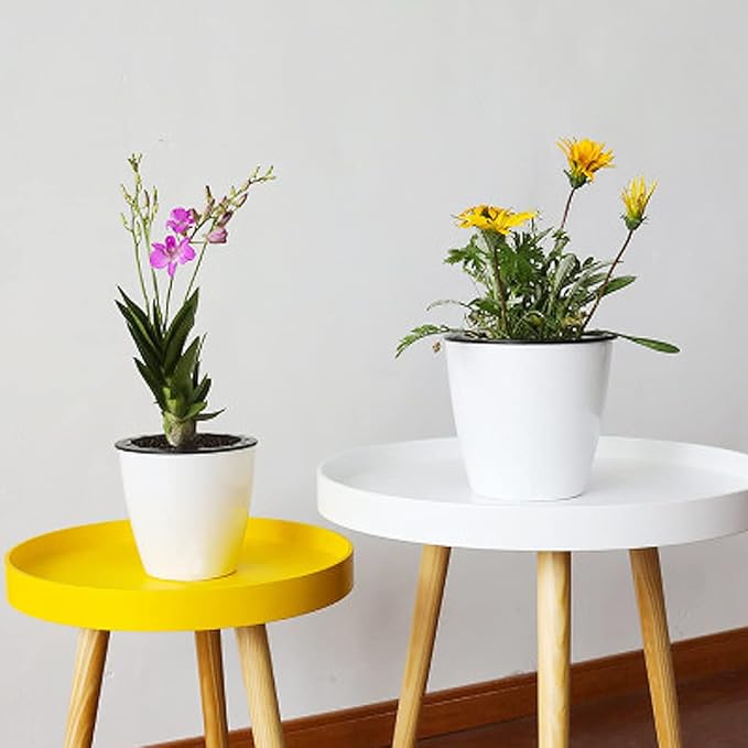 Haawooky 12 PCS Self Watering Plastic Planter, 4 Inch Plastic Flower Plant Pot - Image 7