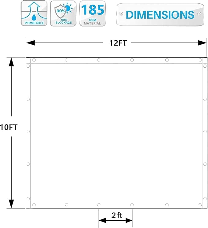 90% Shade Cloth Sun Shade Fabric Privacy Screen Shade Cover - Image 3