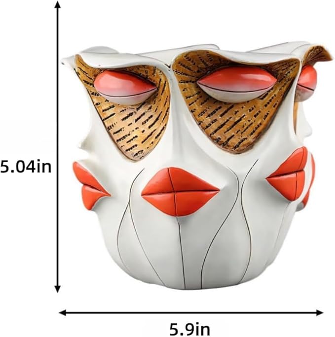 TOZLU Art Abstract Face Planters Pots Head, Unique Fun Abstract Face Flower Pot - Image 2