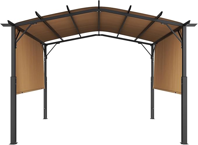 VEVOR 10 x 10 ft Outdoor Pergola, Arched Top Metal Pergola, Retractable Pergola - Image 11
