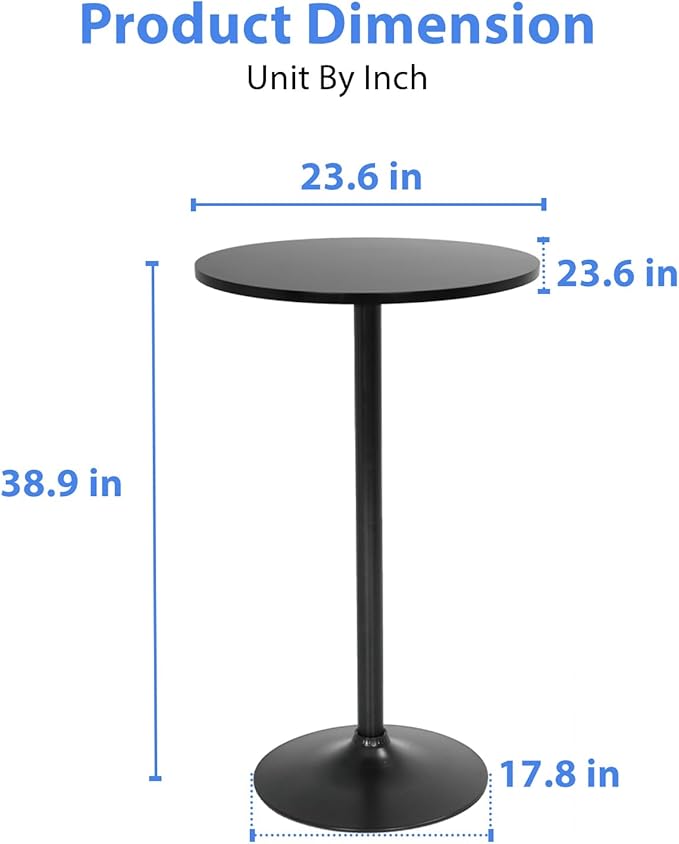 FDW Bistro Pub Table 2 Pack 40 Inch Height Cocktail Table Round Bistro Bar Table - Image 3