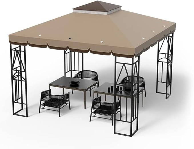 10x10 Canopy Replacement Top Double Tiered Gazebo Cover - Image 7