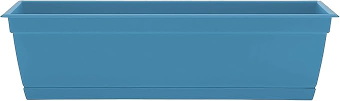 Bloem Dayton 24" Ocean Blue Recycled Plastic Rectangle Window Box Planter by Bloem