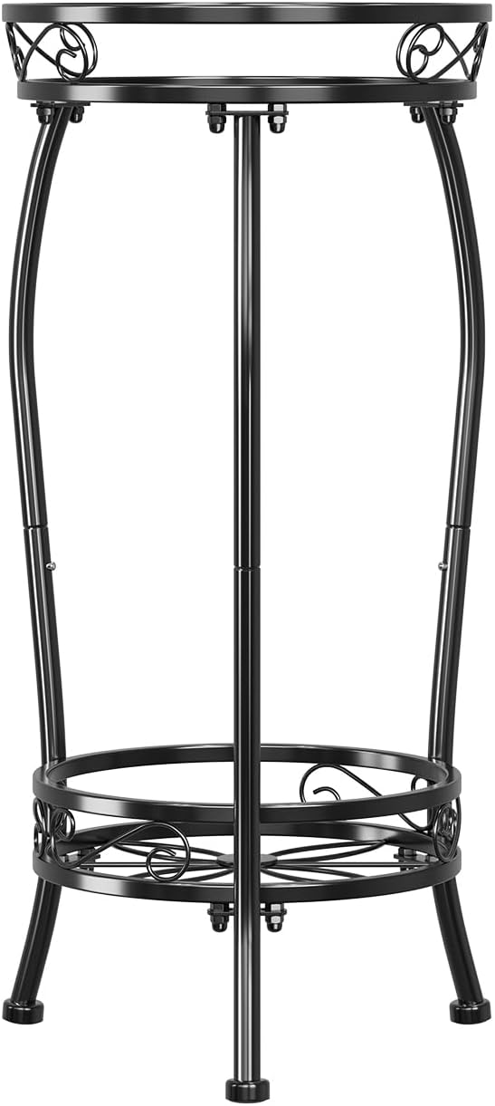 Simple Trending Plant Stand Indoor Outdoor, Tall Round Plant Shelf, 2 Tiers by SimpleTrending