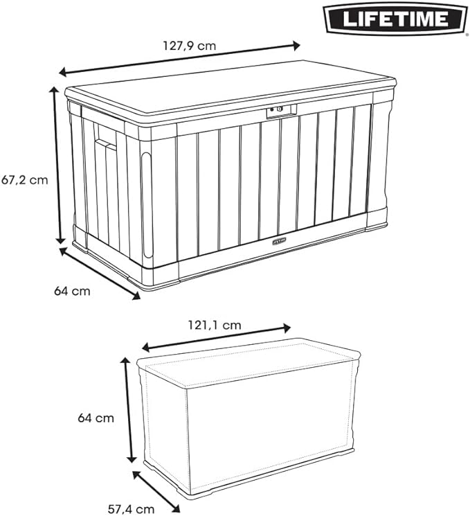 LIFETIME 60186 Heavy-Duty Outdoor Storage Deck Box, 116 Gallon, Desert - Image 7