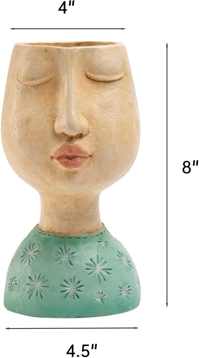 DiliComing Resin Face Planters Pots Head - Image 3