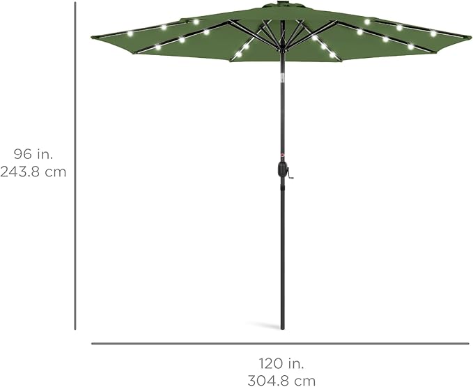 Best Choice Products 10ft Solar Polyester LED Lighted Patio Umbrella w/Tilt - Image 7