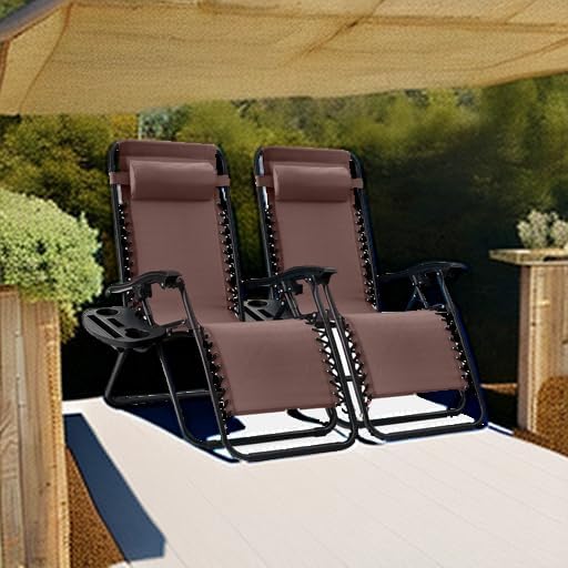 Best Choice Products Set of 2 Adjustable Steel Mesh Zero Gravity Lounge Chair - Image 2