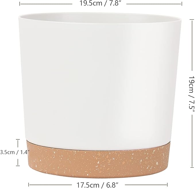 kubvici Indoor Plant Pots Planters 8 inch Plastic Planter - Image 7