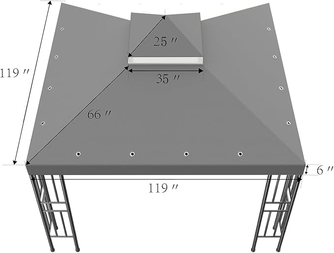 Sumfaller 10x10 FT Gazebo Replacement Canopy Top Cover Double Tiered Canopy Top - Image 6