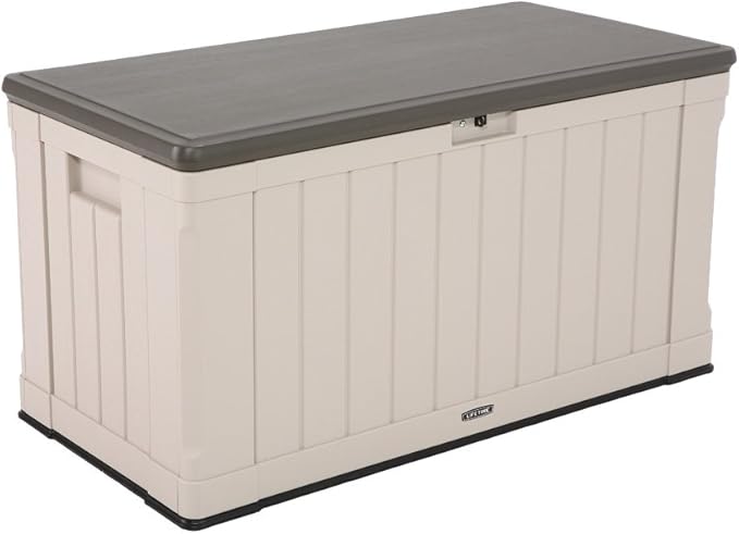 LIFETIME 60186 Heavy-Duty Outdoor Storage Deck Box, 116 Gallon, Desert by Lifetime