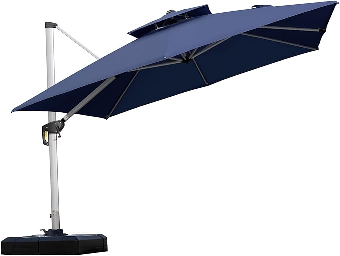 PURPLE LEAF 10ft Patio Umbrella Outdoor Square Umbrella Large Cantilever by PURPLELEAF