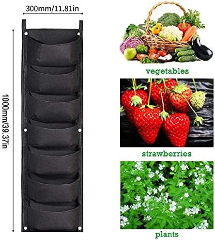 LITLANDSTAR Hanging Planter Bags, 2 Pack 7 Pocket Hanging Vertical Wall Planter - Image 3