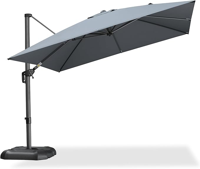 PURPLE LEAF 10 Feet Patio Umbrella Outdoor Cantilever Square Umbrella Aluminum - Image 9