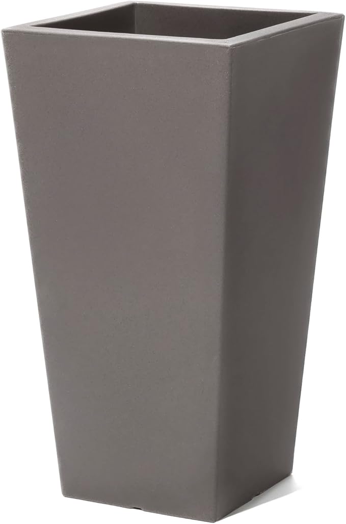 Step2 Tremont Tall Square Tapered Planter, Indoor/Outdoor Plants, Efficient by Step2