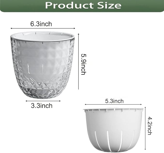 2 Pack 6 inch Self Watering Pots Planters - Image 2
