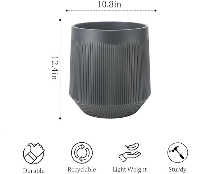 Plant Pots，Set of 2 Plastic Large Pots - Image 3