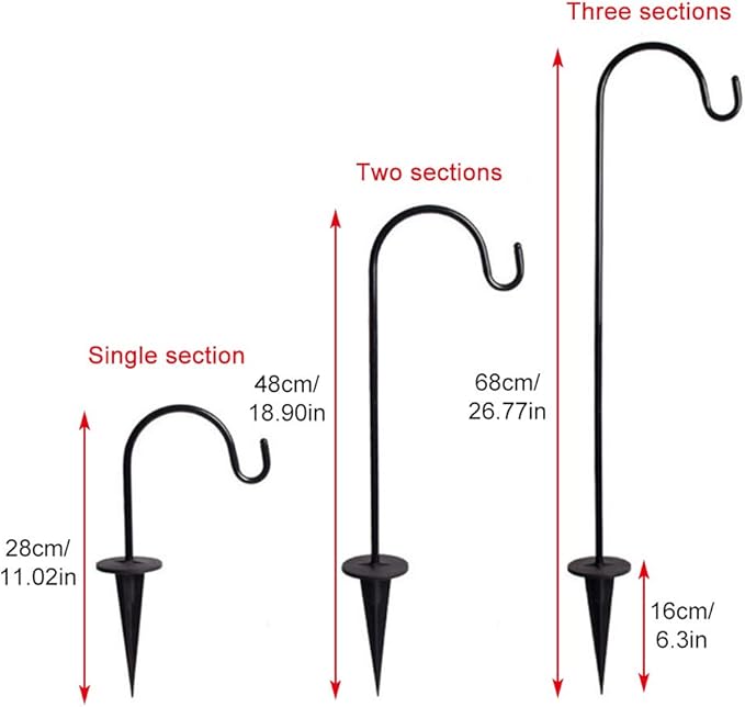 2 Pack Adjustable Shepherd Hooks, 26.77 Inch Stainless Steel Garden Stakes - Image 4
