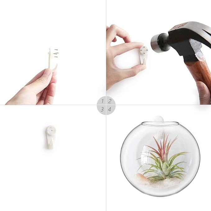 Mkono Wall Hanging Glass Terrariums Planter Oblate Flower Vase - Image 7