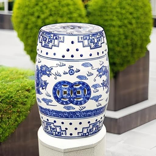 SAFAVIEH Castle Gardens Collection – Dragon’s Breath Blue Glazed Ceramic - Image 6