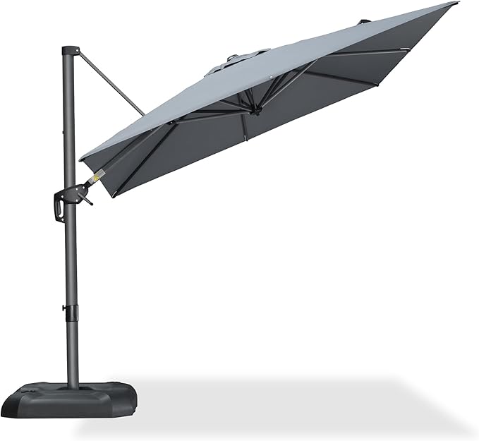 PURPLE LEAF 8 Feet Patio Umbrella Outdoor Cantilever Square Umbrella Aluminum - Image 2