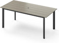 67"*32.3"*29.5" Patio Dining Table, Seamless Rectangle Aluminum + HDPS Outdoor by Oasbira