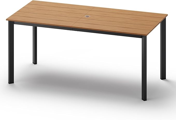 Outdoor Patio Dining Table, Aluminum & HDPS Outdoor Table by ComfCove