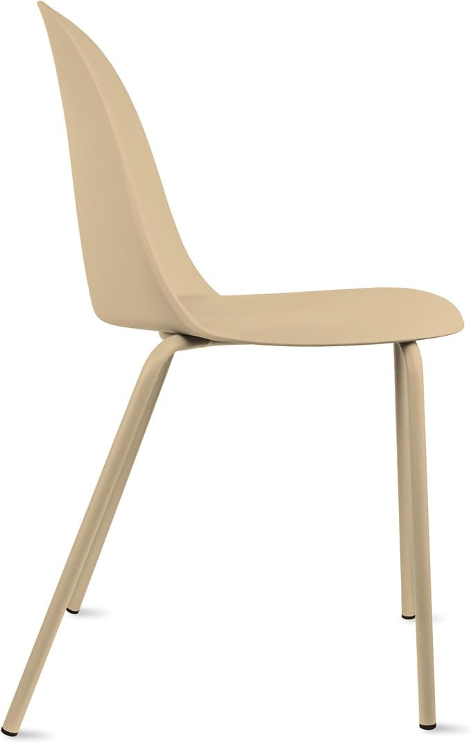 2xhome Set of 4 Modern Stackable Armless Dining Chairs | Plastic Shell Seat - Image 5