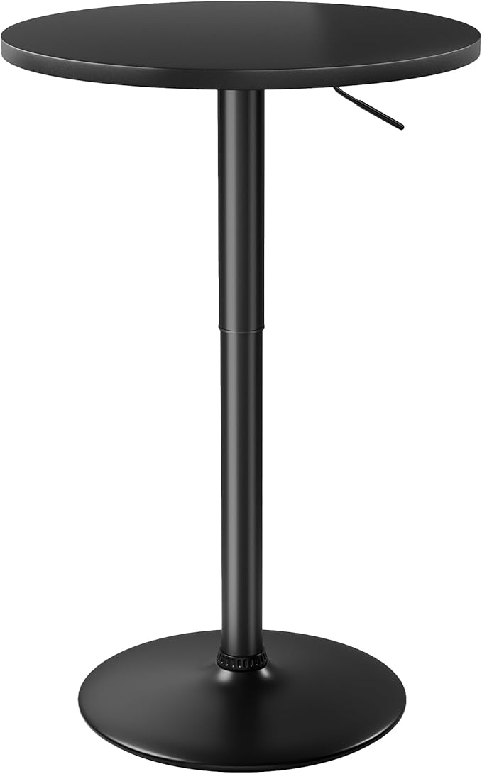 Flamaker Round Bistro Pub Table 23.6 Inch Height Adjustable 360° Swivel Bar by Flamaker