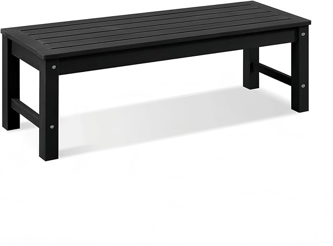 Psilvam Knight Bench, Two Person Outdoor Poly Lumber Patio Backless Bench by PsilvamGardenFurniture