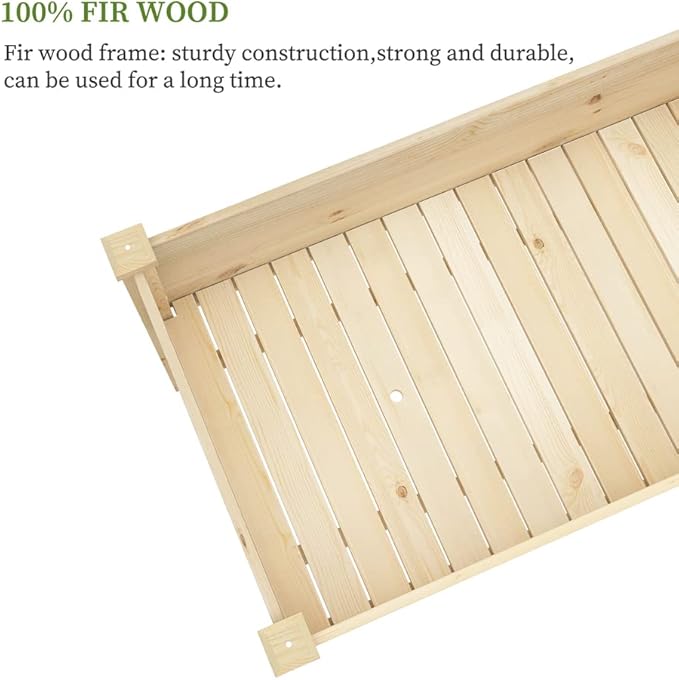 BIRASIL Outdoor Wood Raised Garden Bed, Elevated Reinforced Large Planter Box - Image 5