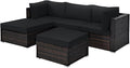 Tangkula 5 Piece Patio Rattan Furniture Set, Outdoor Sectional Rattan Sofa Set by TANGKULA