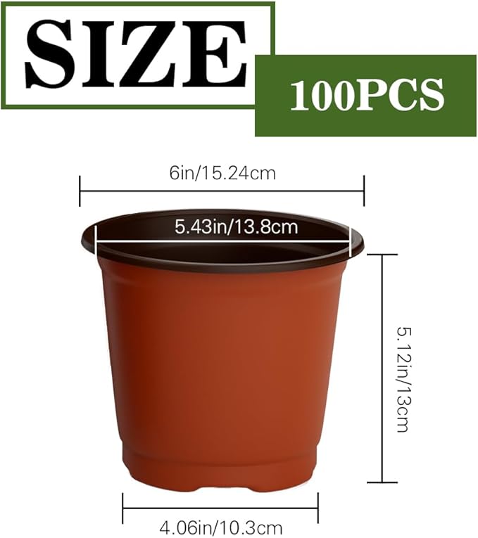 Nursery Pots 100 PCS 6 Inch Plant Pots - Image 2